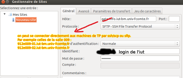 configuration de FileZilla -Fichier-Gestionnaire de Site